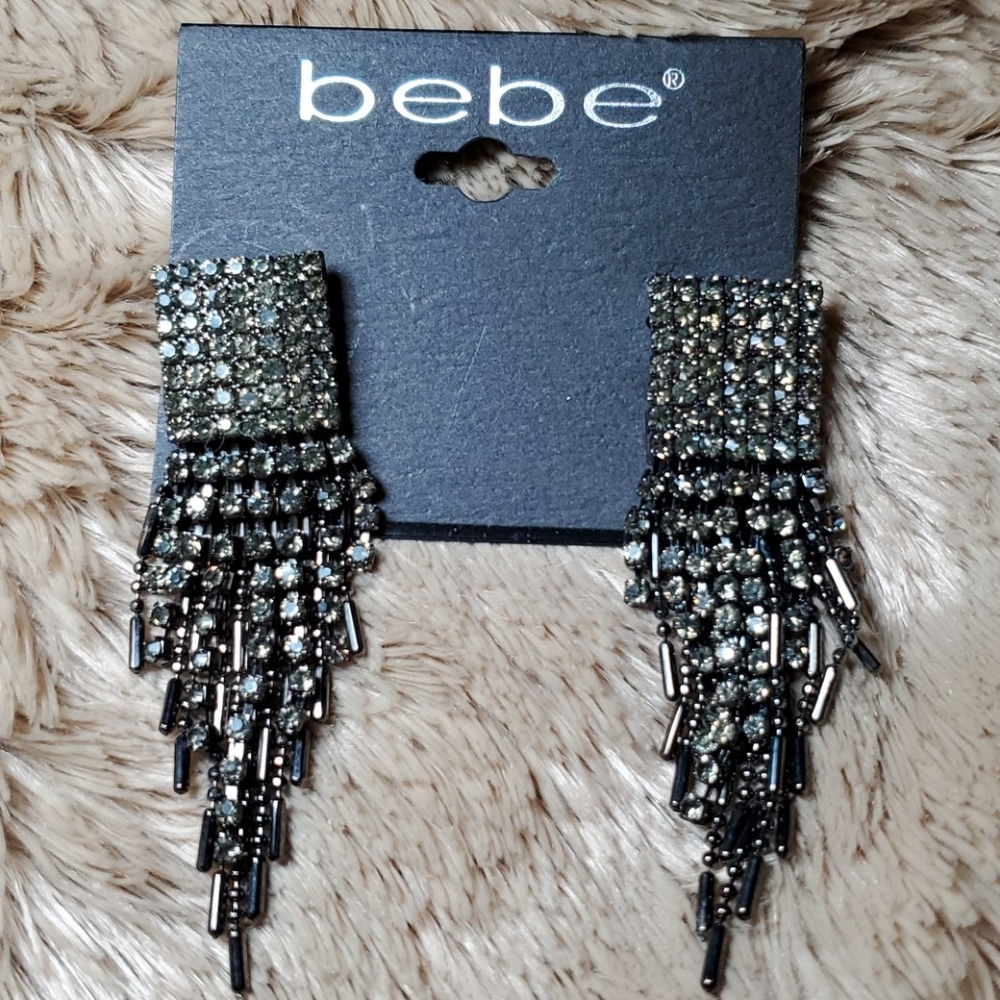 Elegant Black Rhinestone Earrings